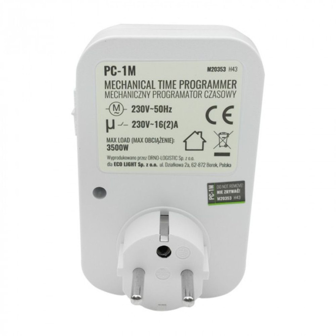 Mechaniczny programator czasowy PC-1M M20353 MORE ECOLIGHT