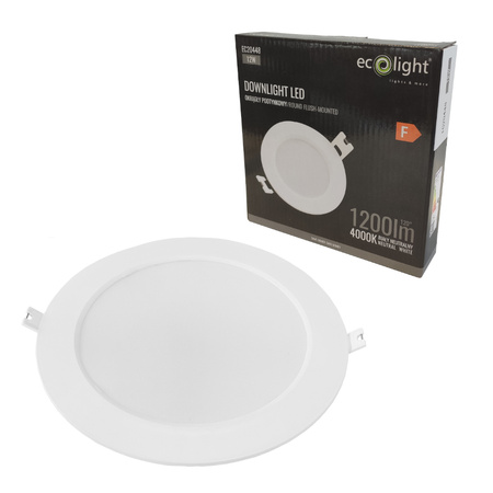 Oprawa podtynkowa LED 12W 4000K 1200lm IP20 okrągła EC20448 Ecolight