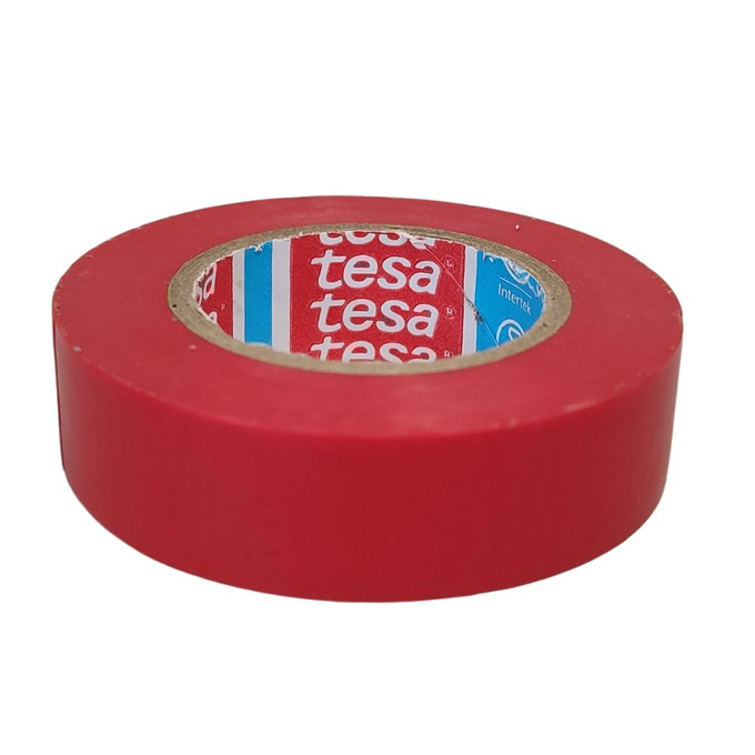Taśma elektroizolacyjna PVC 20m x 19mm czerwona TESA