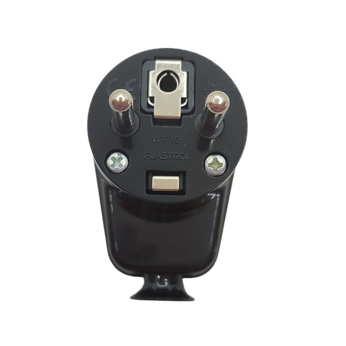 Wtyczka kątowa rozbierana czarna 2P+Z WT-16 W-99973 PLASTROL