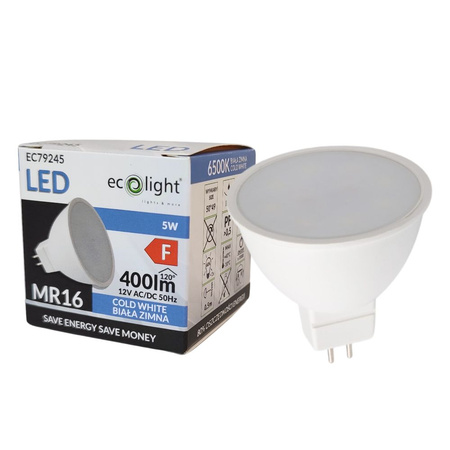 Żarówka LED MR16 5W 6500K 400LM 12V EC79245 ECOLIGHT