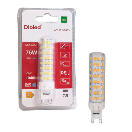 Żarówka LED G9 8W 6500K 1040lm DIO-0322 DIOLED