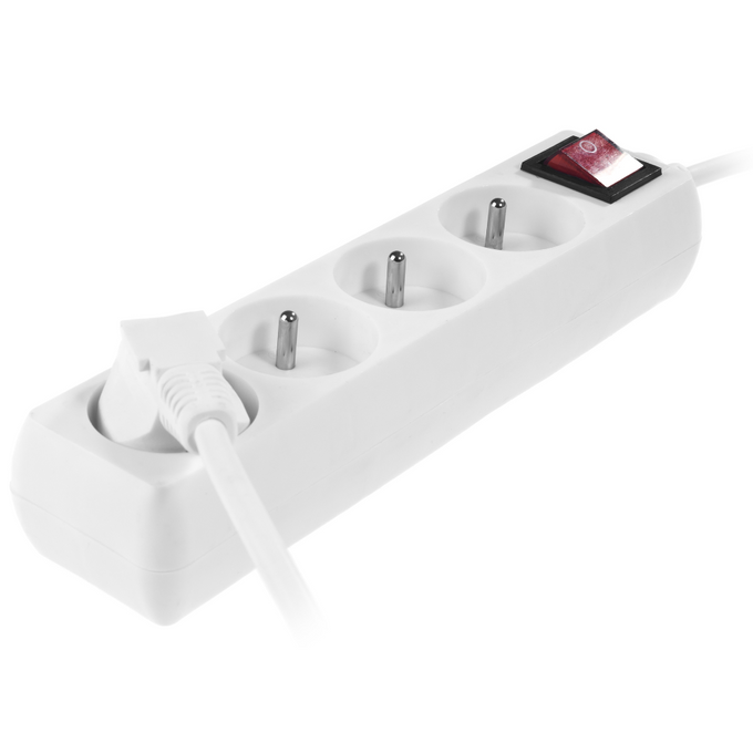 Przedłużacz z wyłącznikiem 4-gniazda 3m 10A Z/U biały W-97493 PLASTROL
