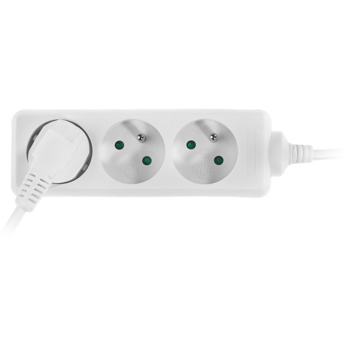 Przedłużacz 3 gniazda 3m z uziemieniem biały LX9531 Lamex