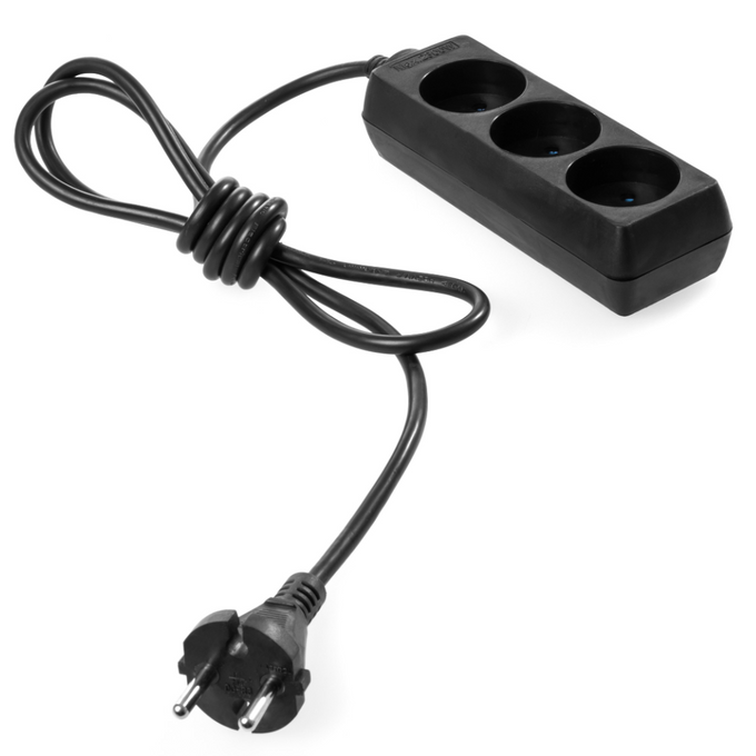 Przedłużacz 3-gniazda 5m 10A B/U czarny W-98175 PLASTROL