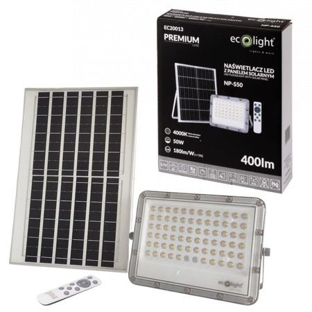 Naświetlacz solarny 50W 4000K 400lm IP65 EC20013 Ecolight