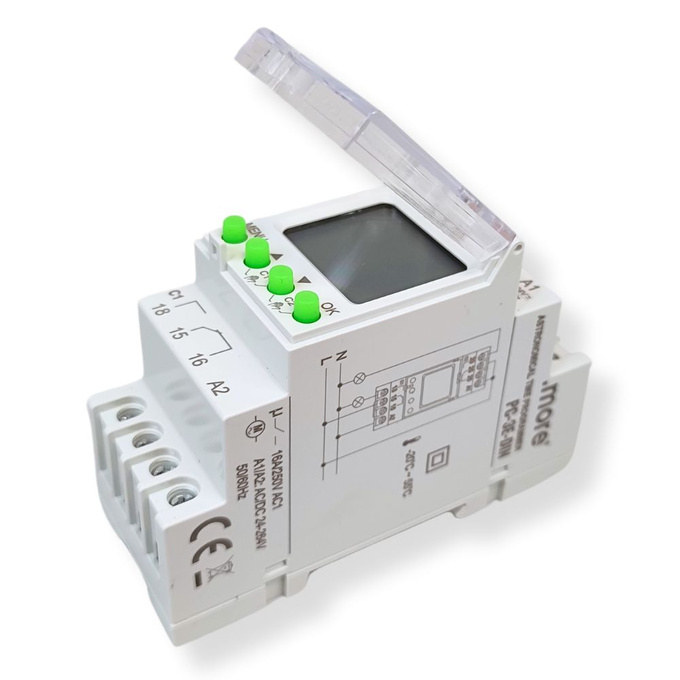 Programator astronomiczny na szynę DIN 16A 2300W M20356 ECOLIGHT