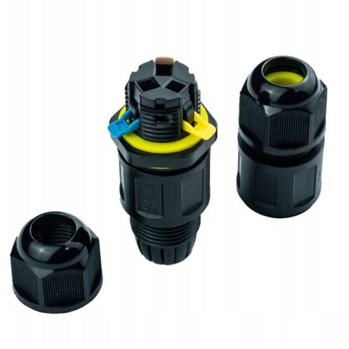 Złącze kablowe mufa 3PIN z szybkozłączem 3x0,5-2,5mm IP68 24A LXZE79 LAMEX