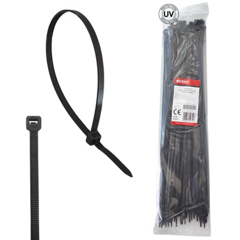 Opaska kablowa zaciskowa 4,8x430 czarna UV ERKO