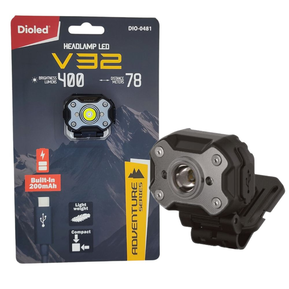 Latarka czołowa akumulatorowa 7W 400lm SILVER V32 ADVENTURE DIO