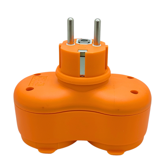 Rozgałęźnik z klapkami 2x2P+Z UNISHUKO IP44 pomarańczowy W-97745 PLASTROL