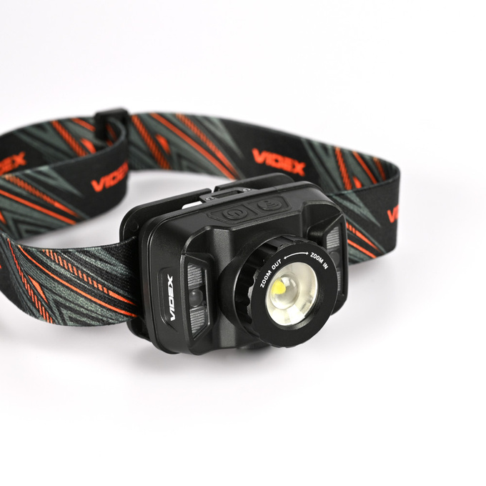 Latarka czołowa LED 5W 270lm IP65 USB ZOOM H045Z VIDEX