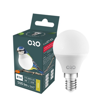 Żarówka LED kulka E14 5W 3000K 500lm barwa ciepła Led-pol