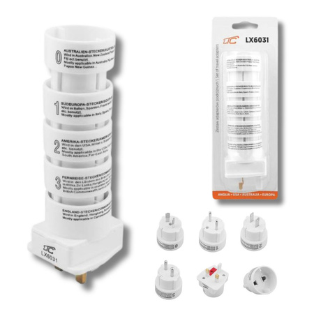 Zestaw adapterów podróżnych ANG/USA/AUS/EU LX6031 LAMEX