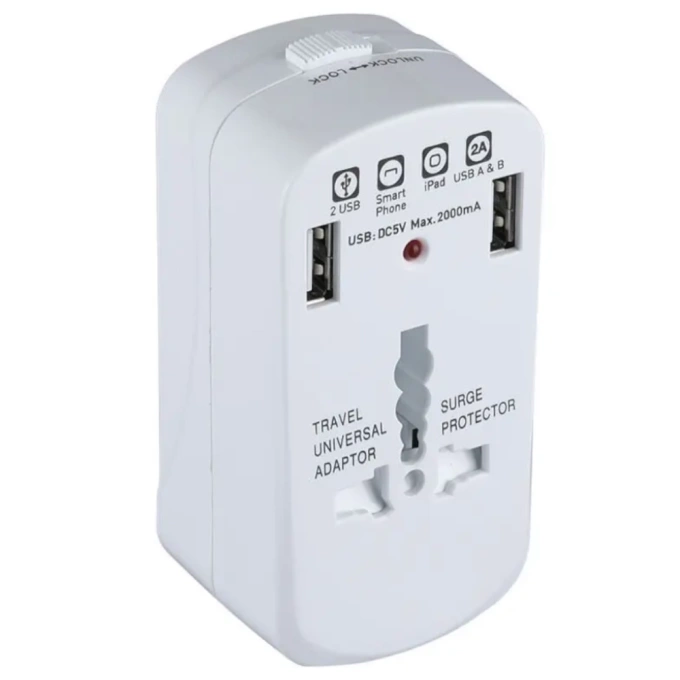 Adapter podróżny uniwersalny 2xUSB 8704 V-TAC