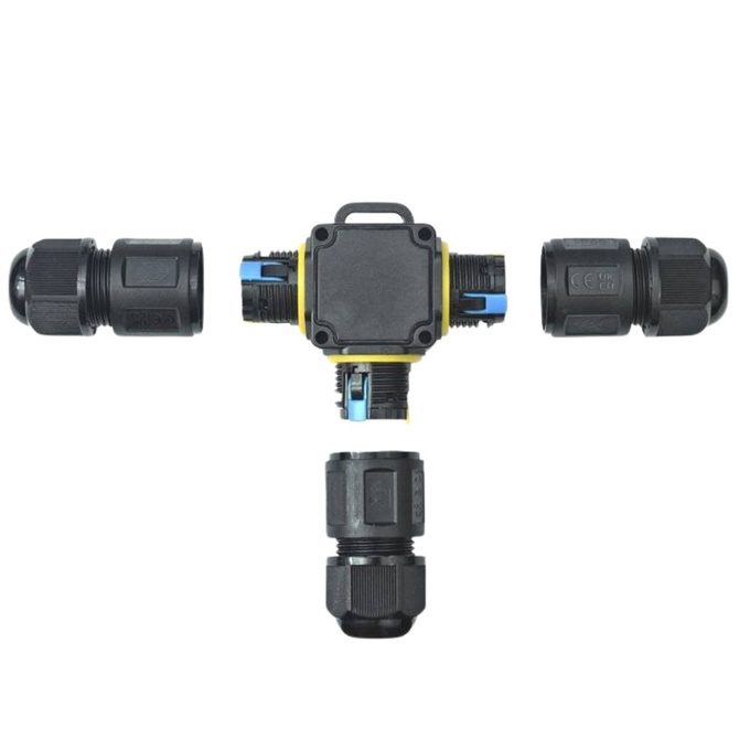 Złącze kablowe rozgałęźnik 3out 3PIN z szybkozłączem 3x0,5-2,5mm IP68 24A LXZE80 LAMEX