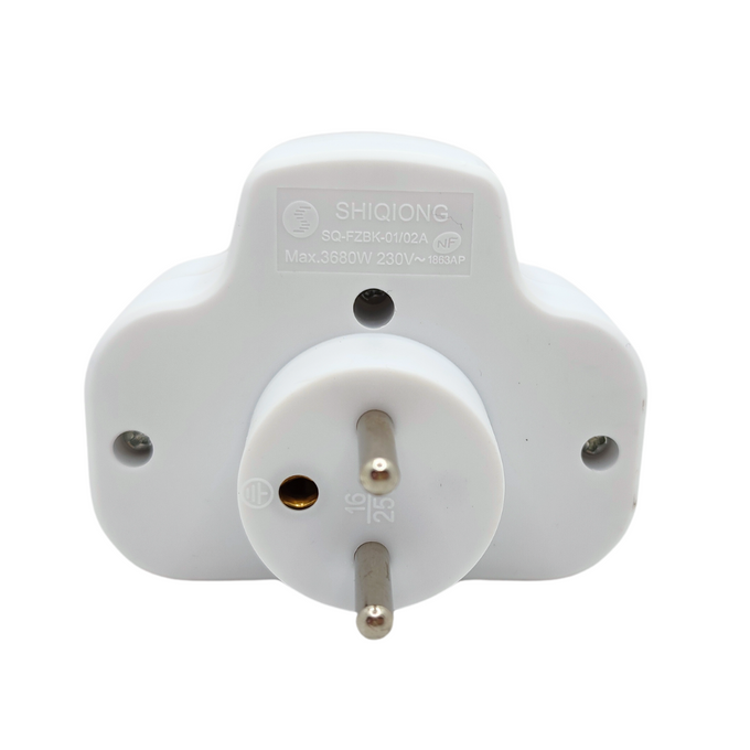 Rozgałęźnik z wyłącznikiem 2x2P+Z biały W-01144 PLASTROL