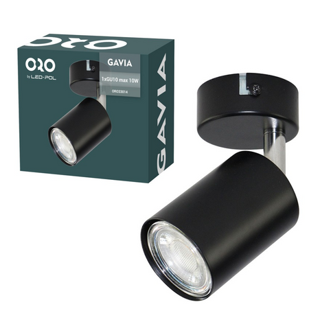 Lampa GAVIA 1x GU10 czarna ORO33014 LED-POL