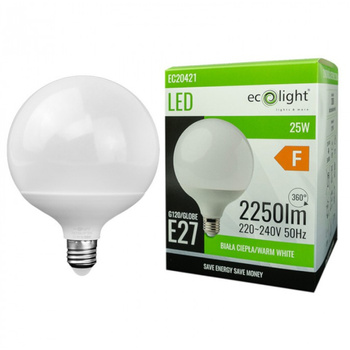 Żarówka LED G120 E27 25W 3000K 2250lm GLOBE EC20421 Ecolight