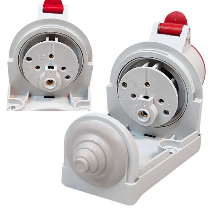 Gniazdo siłowe z klapką stałe 16A 4P IP44 IZN 1643 SEZ