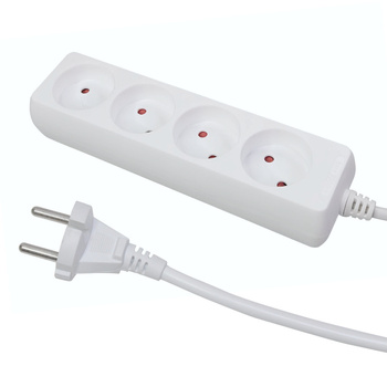 Przedłużacz 4-gniazda 1,5m B/U biały 10A W-97477 PLASTROL