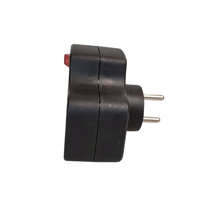 Rozgałęźnik z włącznikiem 2P+Z + 2x 2P czarny LX9505 LAMEX