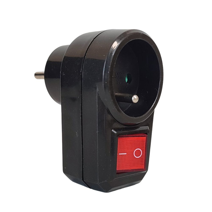 Rozgałęźnik z włącznikiem 2P+Z czarny LX9501 LAMEX