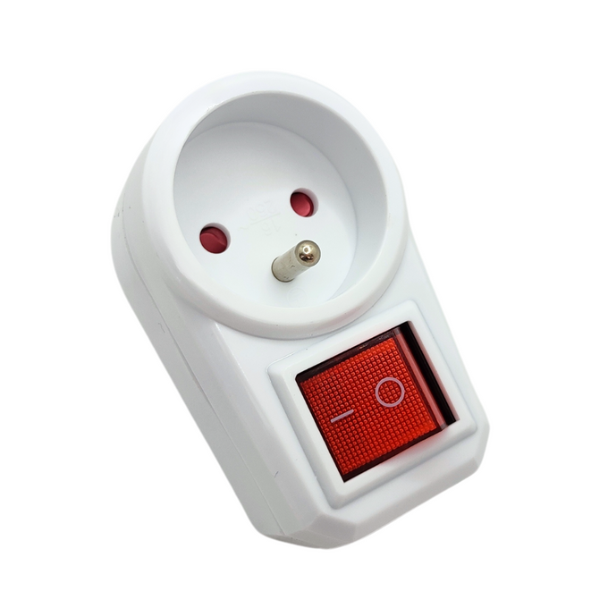 Gniazdo z wyłącznikiem 2P+Z białe W-01145 PLASTROL