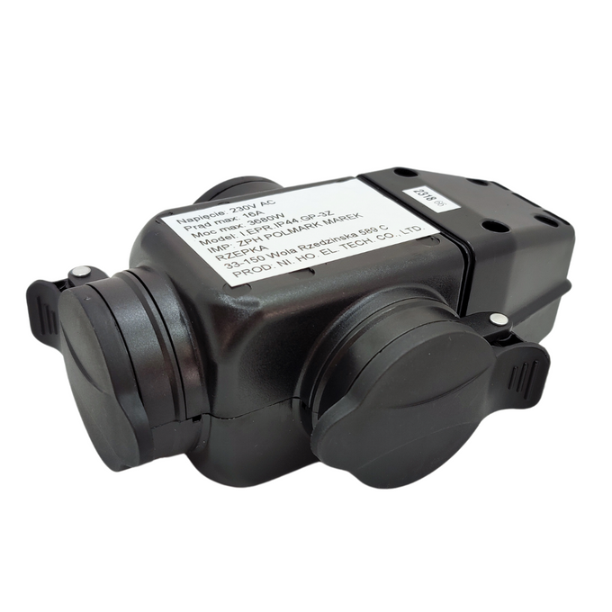 Gniazdo przenośne rozbieralne GP-3Z IP44 16A czarne z uziemieniem POLMARK