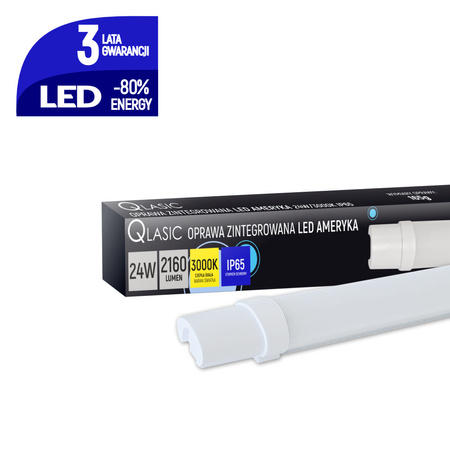 Oprawa liniowa LED AMERYKA 24W 3000K 2160lm 90cm IP65 Qlasic