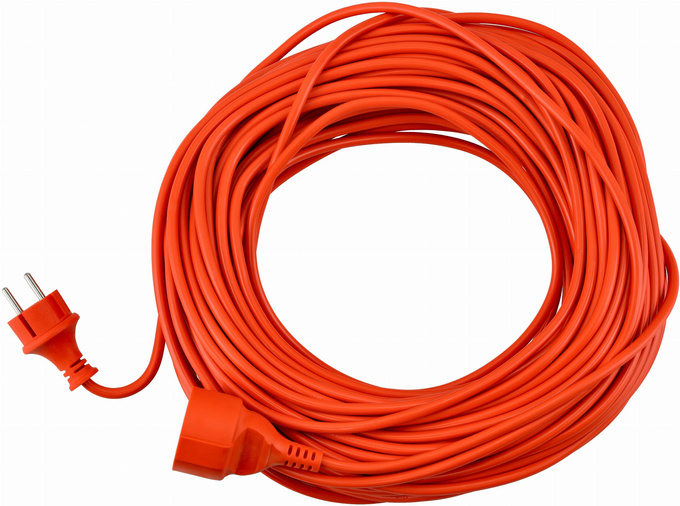 Przedłużacz ogrodowy jedno gniazdo bez uziemienia 15M pomarańczowy POB002 BERGE