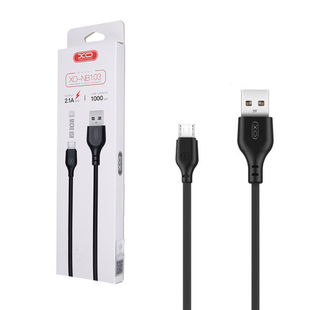 Kabel micro USB 1m 2.1A czarny NB103 XO