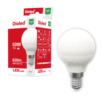 Żarówka LED kulka E14 7W 6500K 630lm Dioled
