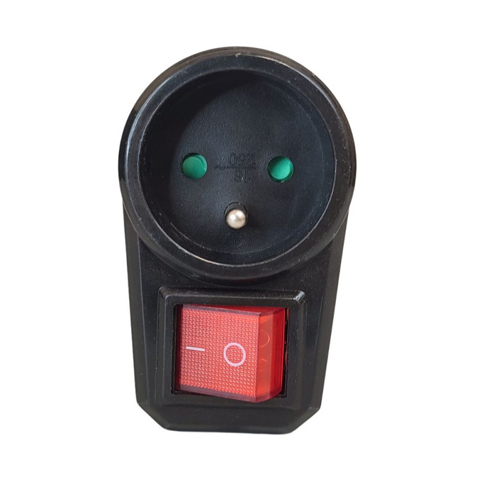 Rozgałęźnik z włącznikiem 2P+Z czarny LX9501 LAMEX