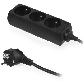 Przedłużacz 3 gniazda 1,5m z uziemieniem czarny LX9530CZ Lamex