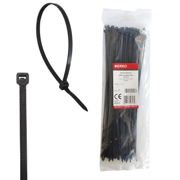 Opaska kablowa zaciskowa 3,6x300 czarna ERKO
