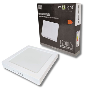 Oprawa natynkowa LED kwadratowa 12W 1200lm 4000K IP20 EC20460 ECOLIGHT