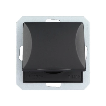 OPAL czarny gniazdo pojedyncze z uziemieniem z klapką GPT-16 OPH moduł Timex