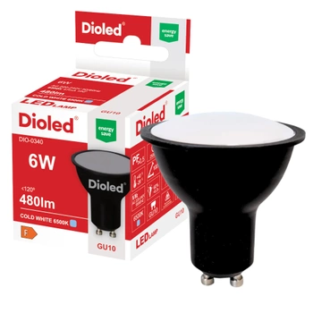 Żarówka LED GU10 6W 6500K 480lm czarna DIO-0340 DIOLED