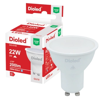 Żarówka LED GU10 3W 6500K 200lm DIO-0165 DIOLED