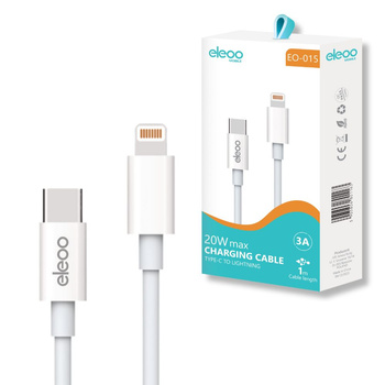 Kabel USB-C do Lightning 3A 20W 1m BIAŁY EO-015 eleoo