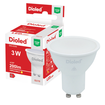 Żarówka LED GU10 3W 3000K 200lm DIO-0399 DIOLED