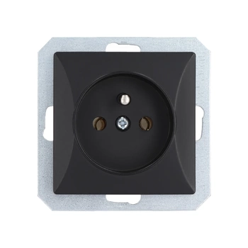 OPAL czarny  gniazdo pojedyncze z uziemieniem GPT-16 OP moduł Timex