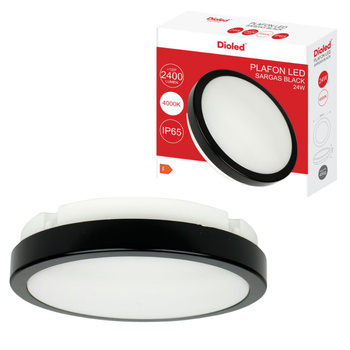 Plafon LED SARGAS 24W 4000K 2400lm IP65 czarny DIO-0235 Dioled