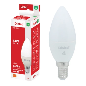 Żarówka LED świeczka E14 6W 4000K 540lm DIO-0383 DIOLED