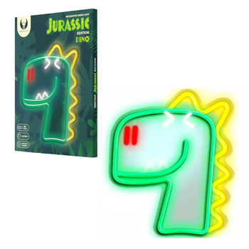 LAMPKA NEON  JURASSIC DINO ZIELONY PLEXI ściemniacz + USB FLNJ02