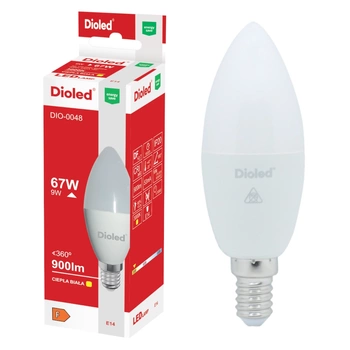 Żarówka LED świeczka E14 9W 3000K 900lm DIO-0048 Dioled