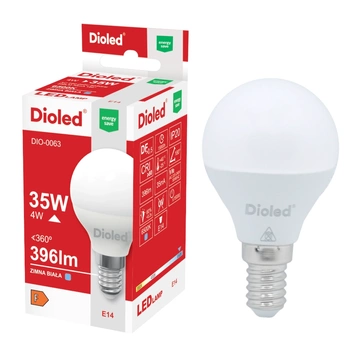 Żarówka LED kulka E14 4W 6500K 396lm DIO-0063 Dioled