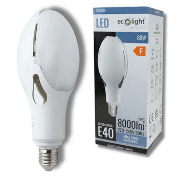 Żarówka uliczna LED E40 80W 6000K 8000lm EC20505 ECOLIGHT