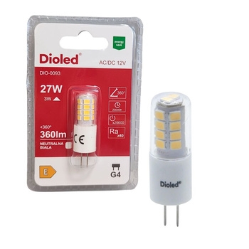 Żarówka LED 12V G4 3W 4000K 360lm DIO-0093 Dioled